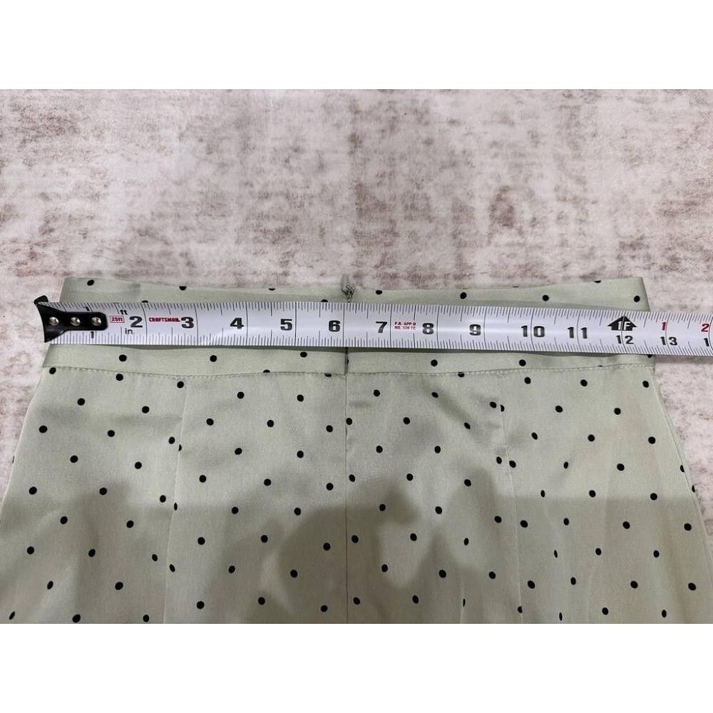 Vita Grace Martina Polka Dot Cascade Skirt Matcha Green Satin Asymmetric S - Picture 7 of 10